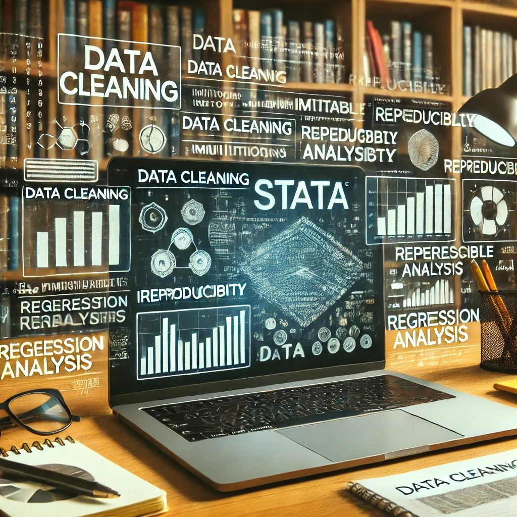STATA dashboard showcasing regression and survival analysis