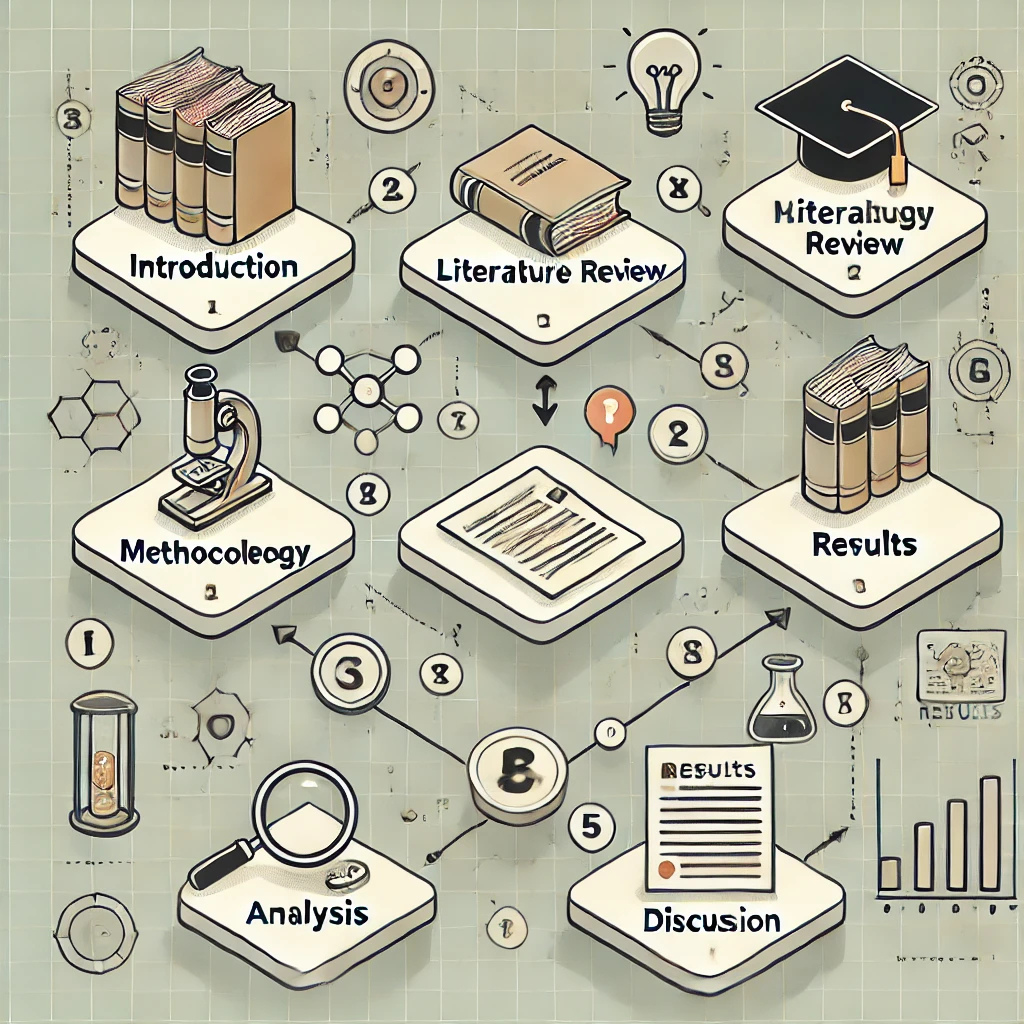 Thesis methodology section illustration showing data collection and analysis