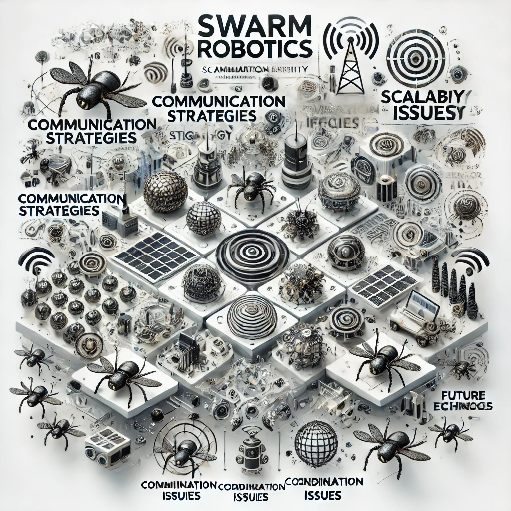 Challenges in swarm robotics such as coordination and communication barriers