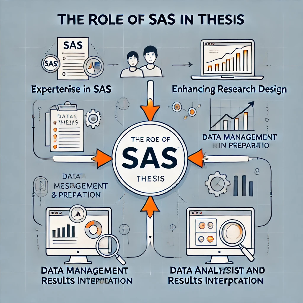Expert explaining SAS statistical methods to PhD student