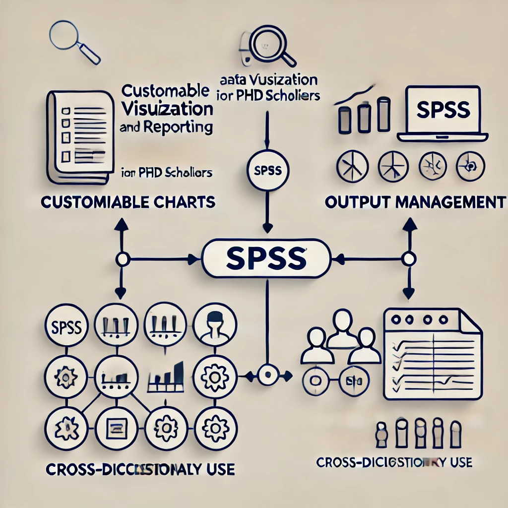 Graphical output from SPSS showing research findings in academic study