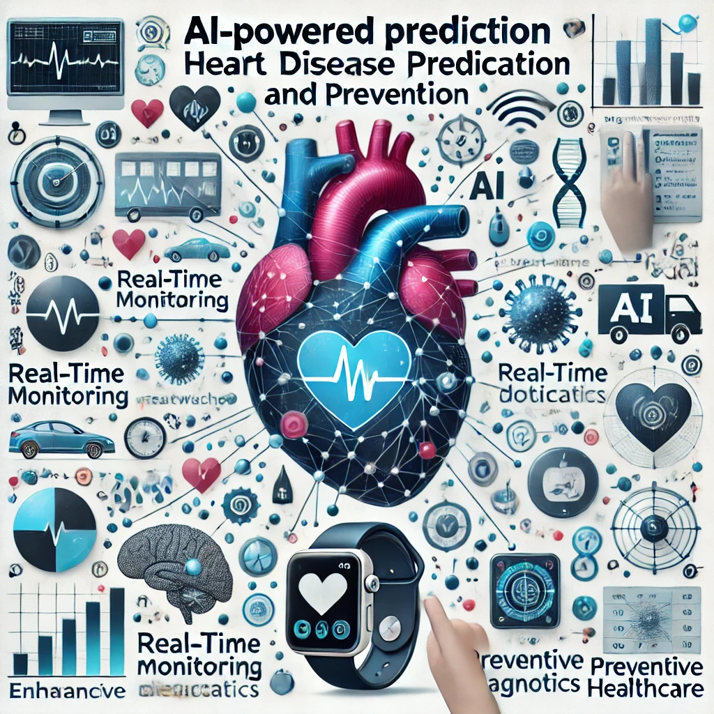 Visual representation of heart disease prediction using AI models