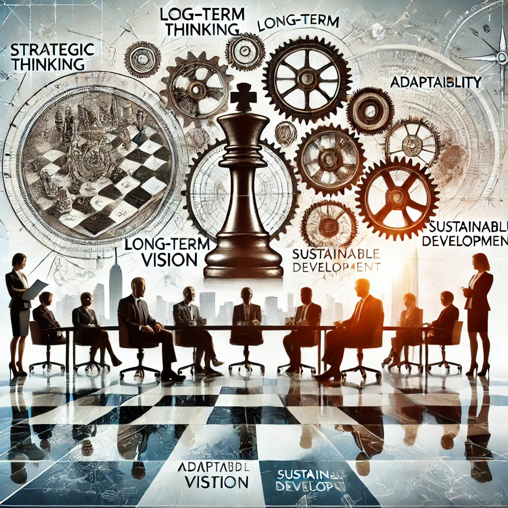 Illustration showing strategic thinking as the foundation of organizational culture